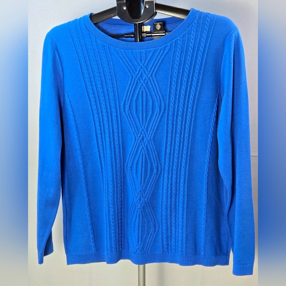Talbots 100% Cotton Preppy Academia Heritage Cable Knit Sweater, XL Petite